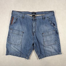 Sean John Mens Size 46 Blue Denim Carpenter Shorts Relaxed Fit Y2K Streetwear