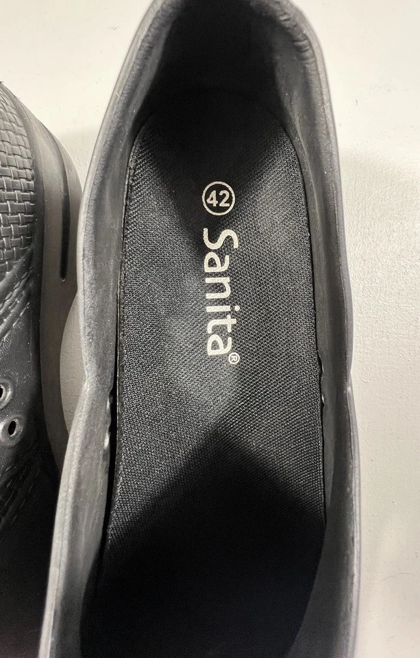SANITA Womens 42 US 11 Black Aero Motion Rubber Comfort Clogs Slip On Work - Image 3 of 4