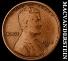 1912-S Lincoln Wheat Cent- Semi Key Better Date- No Reserve #J9273