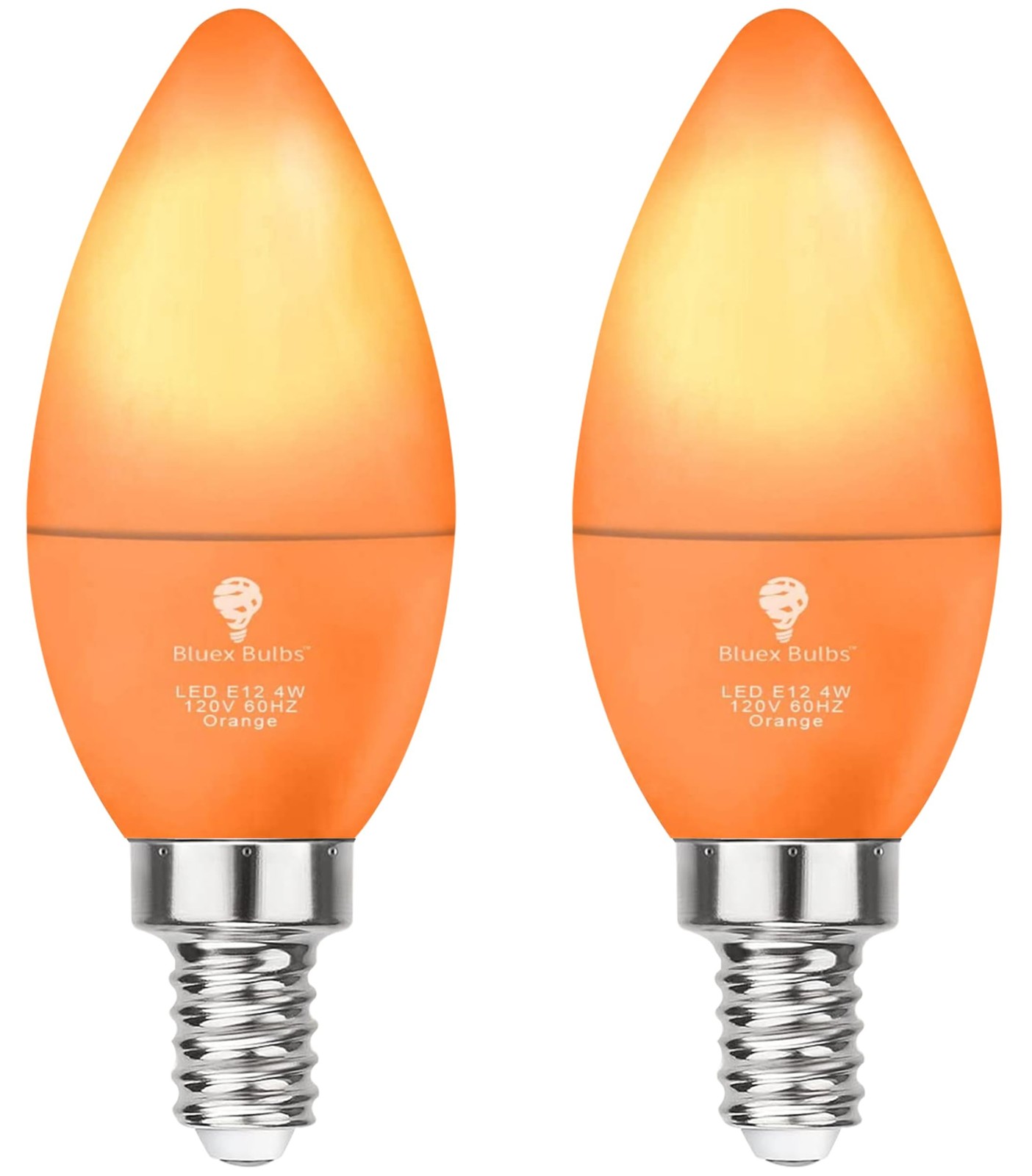 2 Pack BlueX LED Orange Light Bulb - 4W (40Watt Equivalent) 