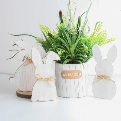 3 Stück Osterhase Schreibtisch Ornamente Holz Basteln Ostern Tischdeko