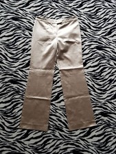 Vintage Alexander McQueen Trousers 2003 Scanners Beige Satin Bootcut Flare IT 42