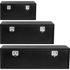 Black Steel Truck Tool Box T Handle Lock Underbody Storage Chest 24 30 36 48 60