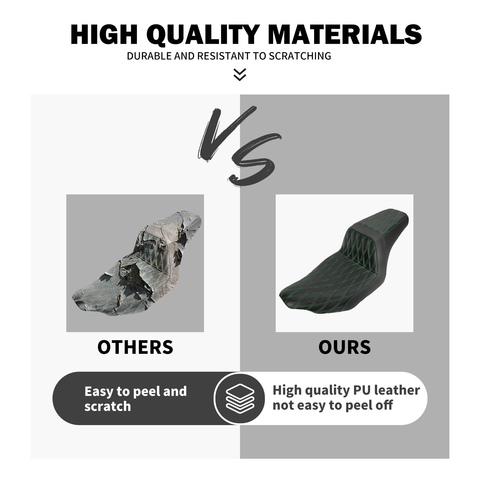 Driver Passenger Seat Green Stitching For Harley Road King Glide FLHRXS 23-2025