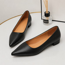 Women's Pointed Toe Block Heel Pumps Elegant Office Dress Shoes Fashion Heels