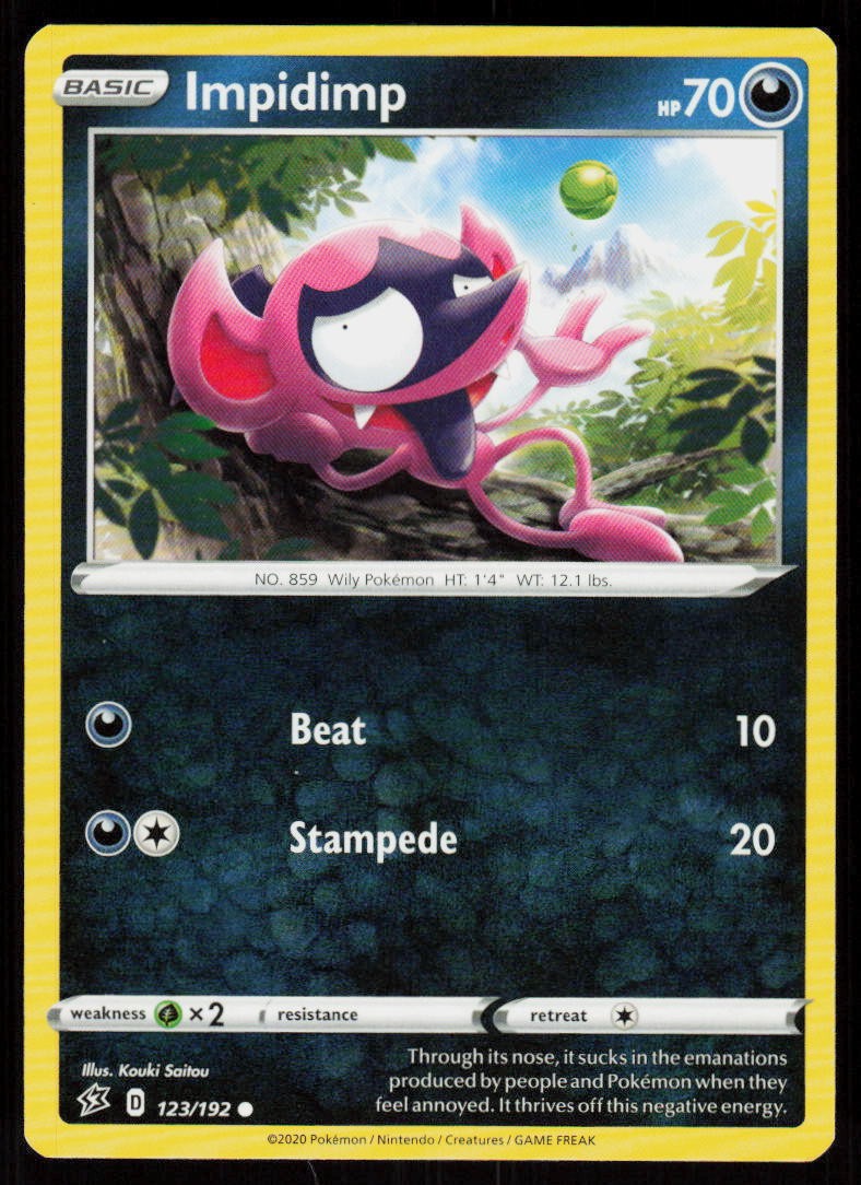 Impidimp 123/192 Common Rebel Clash Pokemon Near Mint