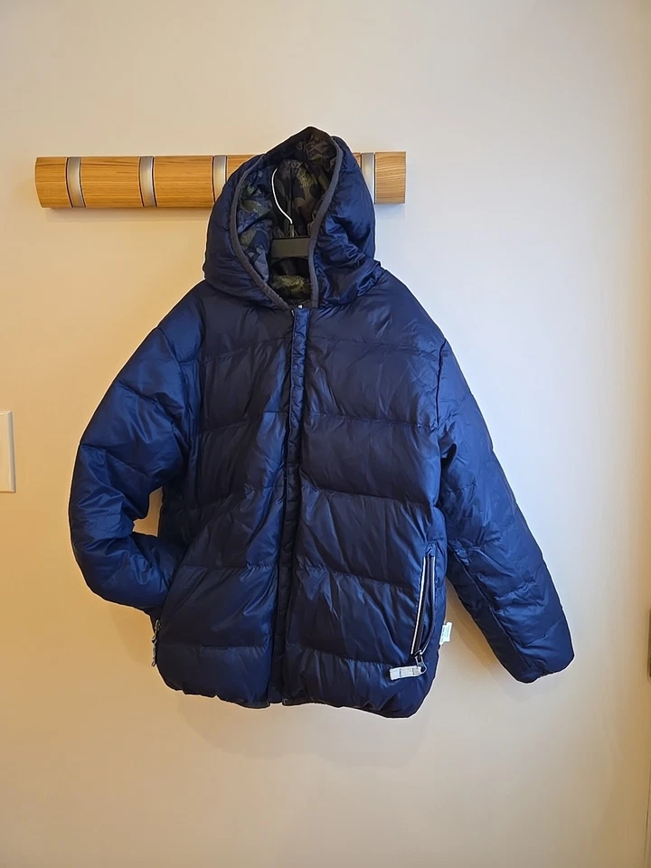 CHAQUETA REVERSIBLE HANNA ANDERSON AZUL VERDE CAMUFLAJE TALLA 140 (10) 80% PLUMÓN Foto 4 de 4