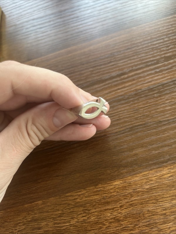.925 Sterling Silver Christian Fish Ring