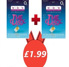 O2 Classic 02 PAY AS YOU GO STANDARD & MICRO NANO SIM CARD LIMITED 2 x SIM CARDS