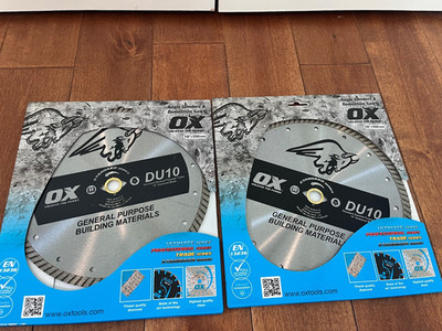 Ox Tools Standard Series DU10 10'' Continuous Rim Diamond Saw Blade ( 2 Pack )