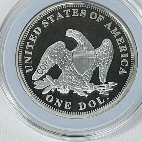1859 Sterling Silver Dollar American Mint Uncirculated Proof Copy Pattern - Picture 2 of 8