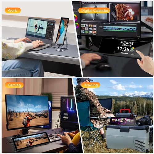 8.8 Inch Touchscreen Monitor for PC, Temperature & Sensor Display - 第 4/6 張圖片