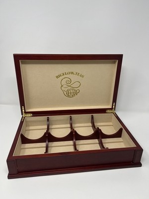 Bigelow Tea Chest 8 Compartment Mahogany Wooden Box