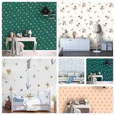3D Floral Leaves Pattern Self-adhesive Wallpaper Removable Wallpaper Wall Mural
