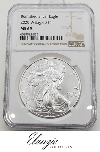 2020-W Burnished American Silver Eagle NGC MS69