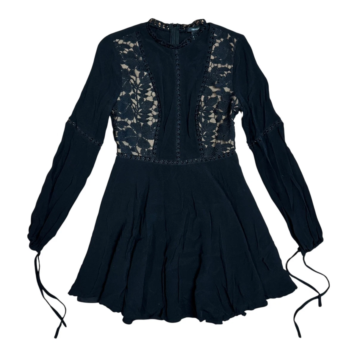 french embroidered dress Retro French Lace Trim Embroidered Dress L I Retro Fairy main image 0