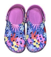 Crocs Girls' Classic Printed Floral Clogs J3 Big Kid Size 3