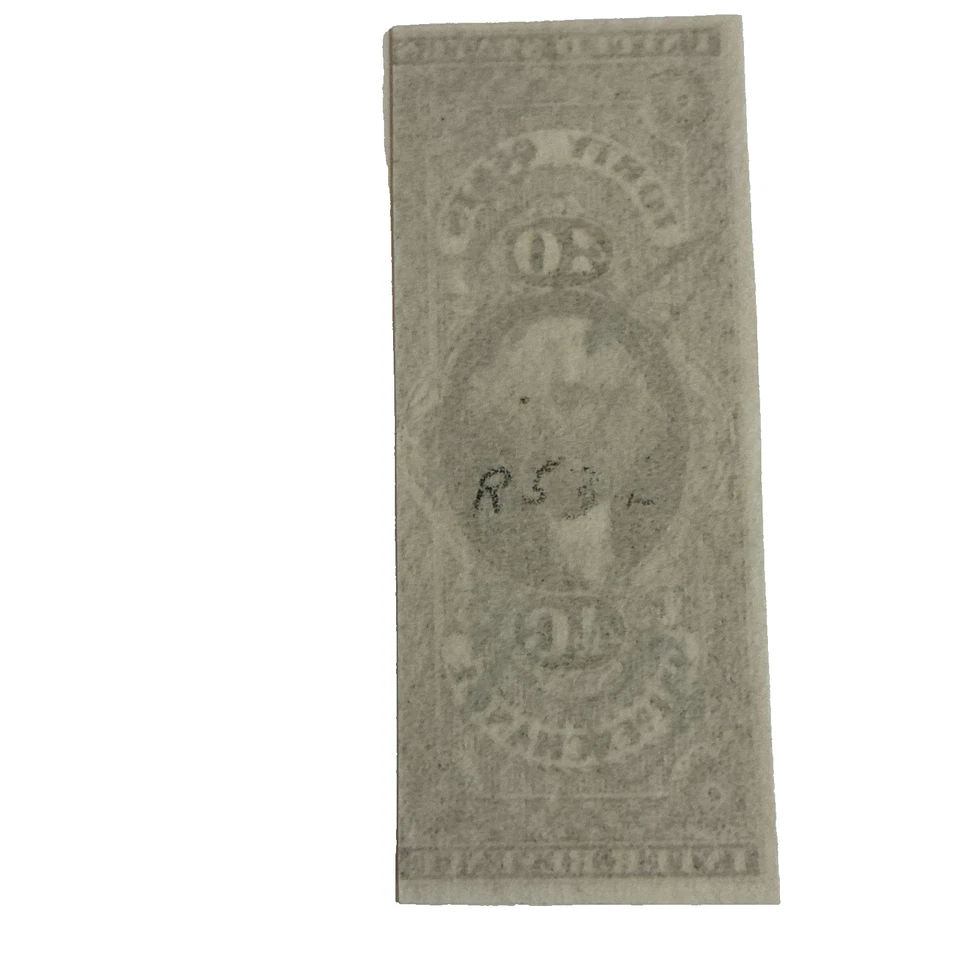 US Revenue Stamp R53a Inland Exchange 40 Cnt Imperf Cancel 1864 Washington - Image 4 of 4