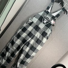 Las Vegas Raiders Mens Plaid Bib Overalls Size Large