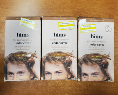 3 Pk: Hims Under Cover *Light Brown* Hair Color  Conditioner Semi Perm. 1637-E5D