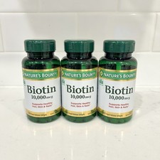 3 PACK -Nature  s Bounty Biotin Supplement, 10000mcg, 120 Rapid Release Softgels