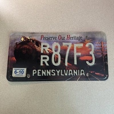 Pennsylvania Preserve Our Heritage License Plate Pa Penna Railroad Train