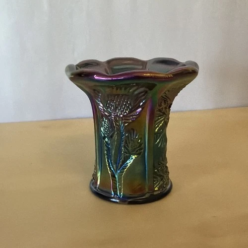Fenton Carnival Glass Toothpick Holder With Original Foil Label NOS