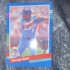 Donruss George Brett Kansas City Royals 1991 Base Set Card #201 3 Purple Stripes