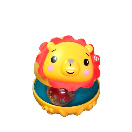 Fisher Price Bat And Wobble Lion Infant Developmental Baby Toys Rattle Sounds 4"