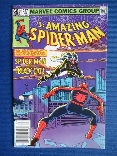 AMAZING SPIDER-MAN # 227 - (VF+) -THE BLACK CAT IS BACK-SPIDER-MAN VS BLACK  CAT