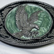 Siskiyou Eagle Belt Buckle Vintage 1991 G-5 USA Made Pewter Wildlife Western