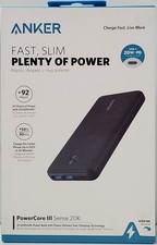 Anker PowerCore III Sense 20K USB-C Portable Charger-Black High-Capacity