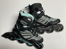 New No Box NWT Rollerblades Ladies 9 Zetrablade Black Teal Inline Skates 80mm