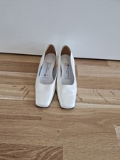 ‼️reduziert‼️Pumps Hochzeit Brautschuhe Echtleder Absatzschuhe Perlmutt weiß 35