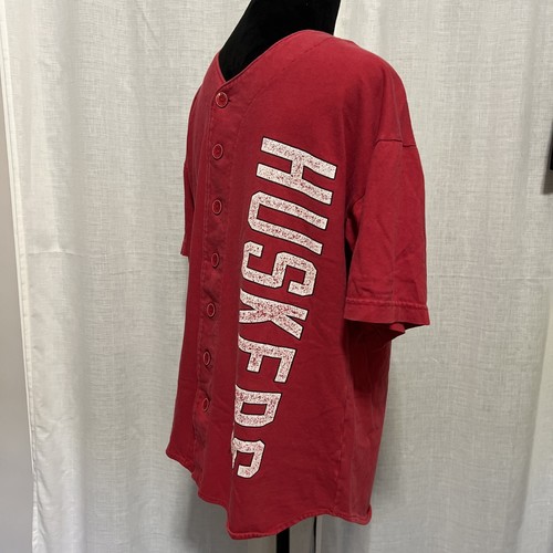 Vtg New York Red Galt Sand Small Button Nebraska Huskers Jersey Shirt - Picture 2 of 4