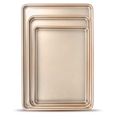 Baking Sheet Pan Set of 3, Commercial Cookie Sheets for Baking, Nonstick Half...