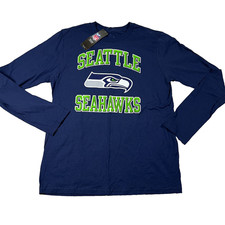 NFL Boys XL 18 Blue Seattle Seahawks Football Graphic Long Sleeve T-Shirt NWT