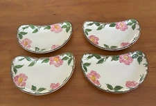 Set of 4 - VINTAGE FRANCISCAN - DESERT ROSE CRESENT BONE SIDE SALAD PLATES - USA