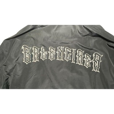 新品【 Balenciaga 】Tattoo Coach Jacket 46 2018 Balenciaga Tattoo Back Black Oversized Coach Jacket Sz 44 | eBay