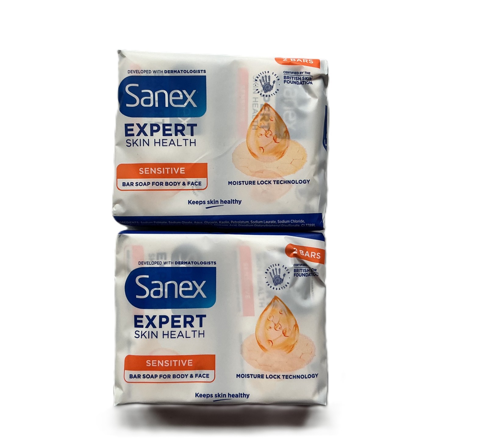 2 x Sanex Dermo Sensitive Hypoallergenic Bar Soap For Face & Body 4 X 90g - Image 2