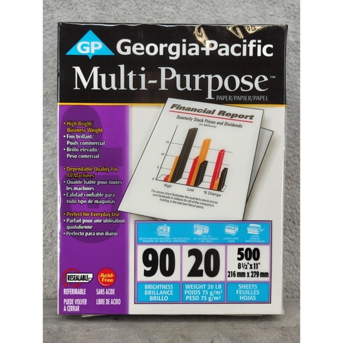 Georgia-Pacific Multi-Purpose Paper 500 Sheets 8.5x11 20lb 90 Brightness 214306