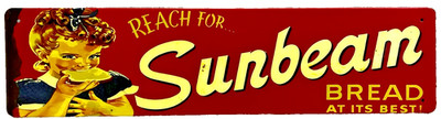 Sunbeam Bread Tin Sign (Cookies Cake Pie Coffee Tea Peanut Butter Oreo) W209