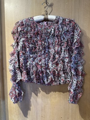 Women  Giambattista Valli H&M Floral Ruffle Blouse Size 4