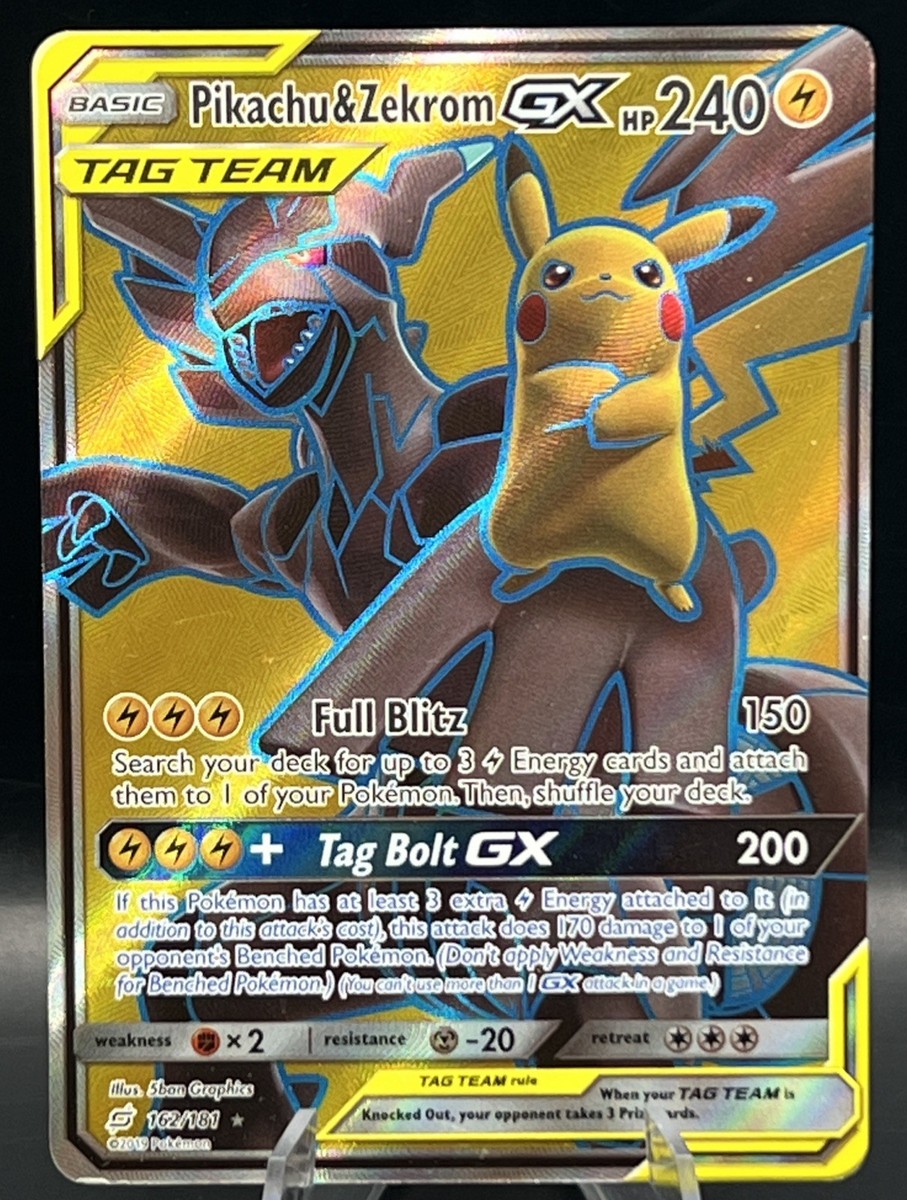 Pikachu & Zekrom GX 162/181 LP Full Art Ultra Rare SM Team Up