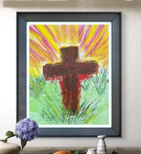 OOAK "Reason for the Season" 16x20 Canvas Expressionism Abstract Design Home Art