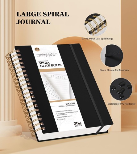Spiral Notebook Journal, 360 Pages College Ruled Notebooks, Lined Thick Journ... - 第 4/5 張圖片
