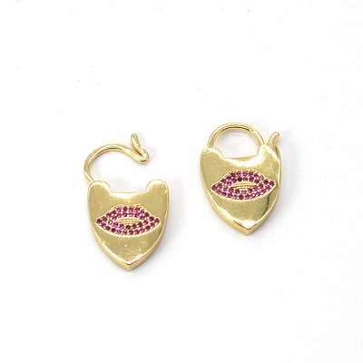 1PC 18K Gold Plated CZ Pave Carabiner Clasps, Closure Connector Findings GYK27