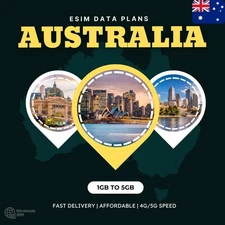 Australia 1 GB to 5 GB eSIM | 4G/5G Data Plan | Same-Day Delivery | Easy Setup