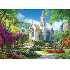 1000 Piece Puzzle for Adults,Little Chapel Puzzles,Beautiful Garden Countrysi...