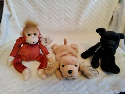 TY Beanie Babys 3× Affe   Hunde    